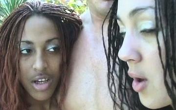 Download Ebony nia and her latina friend have a foursome outside with their men