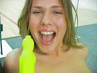 Masturbating teen Olivia La Roche toys her tight brunette pussy - movie 5 - 7