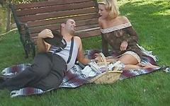 Katie Morgan blonde meets big guy outdoors gets pussy eaten fucked hard join background