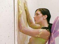 Ariel X sexy hot girl artist painting masturbates & plays with paint & toy - movie 2 - 3