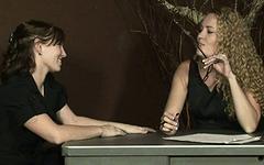 Athena Zales and Daisy Layne take lunch together and eat each other out join background