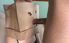 Latricia wears a bag over hear head while taking black dicks - movie 4 - 3