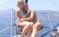 Dia and Hayden enjoy lesbian sex on the boat and use some sex toys too - movie 4 - 2