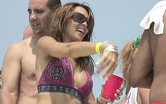 These horny college sluts are having a ton of naked naughty fun on a boat - movie 7 - 6