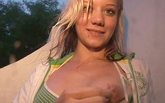 Rissa lets men see up her skirt - movie 3 - 5