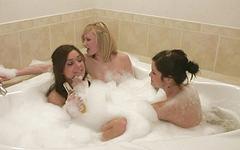 Three lesbians in a bubble bath play with each other and suck toes - movie 4 - 4