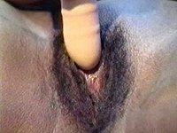 Go in close as this black amateur with a hairy pussy masturbates - movie 5 - 4