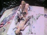 Couple makes sex art by fucking on a canvas - movie 3 - 4