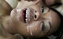 Xtacee is a horny and hairy ebony slut riding a big white cock for a facial - movie 1 - 7