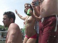 Having fun outdoors on a boat in the summertime with a group of horny sluts - movie 5 - 4