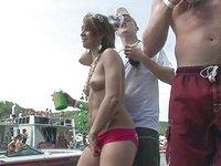 Having fun outdoors on a boat in the summertime with a group of horny sluts - movie 5 - 5