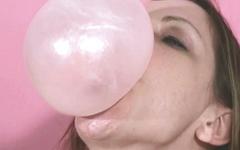 Marie Madison chews some pink bubble gum - movie 1 - 6