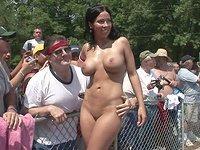 Amateurs work the pole and striptease the audience in public nude contest - movie 10 - 7