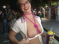 Some cute ladies outside show off their bare tits while partying hard - movie 1 - 3