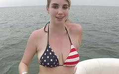 Ver ahora - Busty teens ride on the boat and show off their hot bodies to the camera