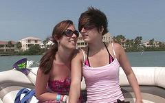 Cute teens showing their tits and rubbing themselves while on the boat - movie 11 - 5