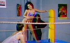 Two pretty lesbians wrestle in a ring made for oily fun - movie 10 - 3