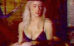 Sexy blonde dominatrix in fishnet treats her playmate to a spanking - movie 13 - 7