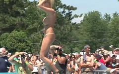 Summer fun as horny amateurs get naked and stretch their bodies in public - movie 1 - 4