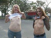 Their tits might be small, but they love showing them off in public places! - movie 10 - 6