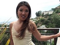 Asian whore Lyla Lei gets cum on her face join background