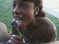 Bronze swallows a big black dick with her black mouth - movie 1 - 5