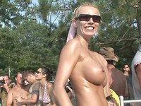 Horny group of women outdoors totally naked showing off their goods - movie 8 - 4