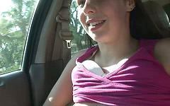 Zoe Rae needs to cum so she fingers her twat during a car ride - movie 2 - 4