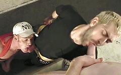 Scruffy jocks have a bareback threesome in a theatre - movie 2 - 3