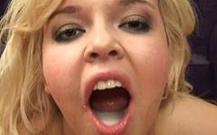 Sexy blonde Emma Heart goes in for the swallow in a steamy POV blowjob - movie 1 - 6