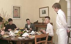 Ver ahora - Slender twinks suck and bareback fuck in hot restaurant sex scene 