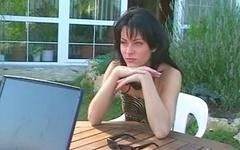 Regarde maintenant - European hotties rica and ursula in outdoor lesbian sex scene on table