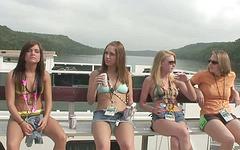 Jetzt beobachten - Big boat strip tease videos filmed on location as girls smoke and strip for