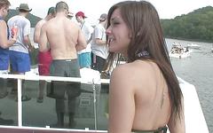 Watch Now - Outdoor lesbian action starring amateur 18+ strippers at a boat show