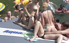 Olivia starts to strip in front of everyone on the boat - movie 2 - 5