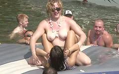 Lizzie starts to strip in front of everyone on the boat - movie 3 - 3