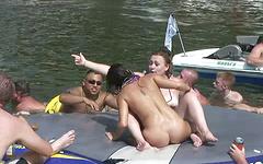 Lizzie starts to strip in front of everyone on the boat - movie 3 - 7