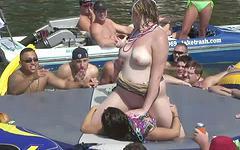 Tabitha starts to strip in front of everyone on the boat - movie 4 - 7