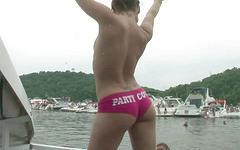 Stacey starts to strip in front of everyone on the boat - movie 6 - 6