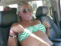 College coed party girls show off their wares in public flashing their tits - movie 3 - 5