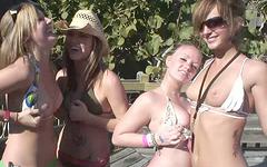 Watch Now - Amateur chicks compete in wet spring break contest flashing tits in public