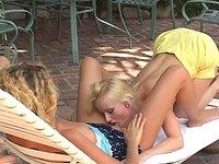 Sharon Wild masturbates and plays with her girlfriend by the pool - movie 3 - 3