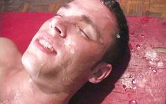 Hot jock gets slathered in cum in hot bukkake cumshot session - movie 3 - 7