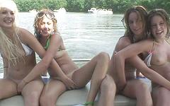 Sexy college amateurs get naked in public on a boat - movie 2 - 4