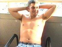 Ver ahora - Beefy latino jerks off on terrace in outdoor solo masturbation scene