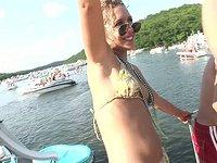 Amateur 18-year-old party girls get naked in public at a boat party - movie 4 - 4