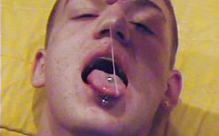 Athletic twink amateur Derek jerks off and eats own cum - movie 5 - 7