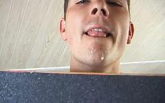 Athletic skater punk masturbates on to skateboard and eats cum - movie 6 - 7