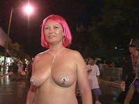 Party MILFs with big boobs flash their tits in public - movie 3 - 4