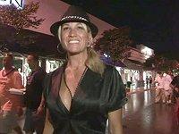 Amateur party girls show off their tits in public in real-life striptease - movie 5 - 5